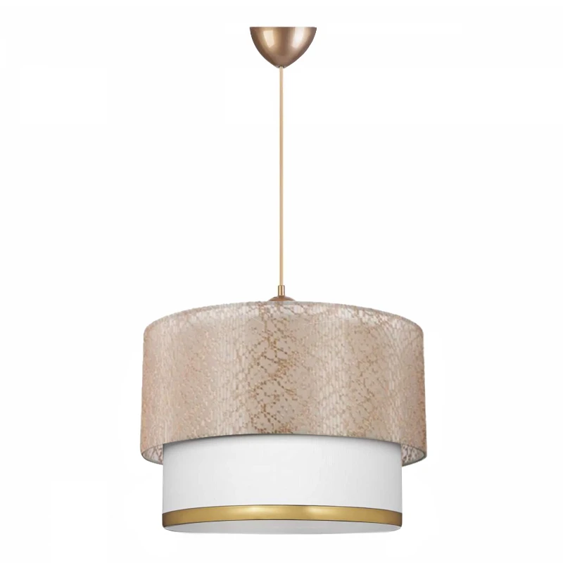Barnhart Megapap fabric ceiling lamp in golden/cream color 30x20x70cm.