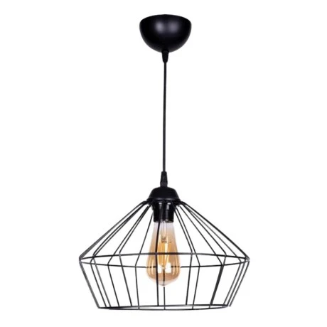 Barrie Megapap E27  metallic ceiling light in black color Ø30x65cm.