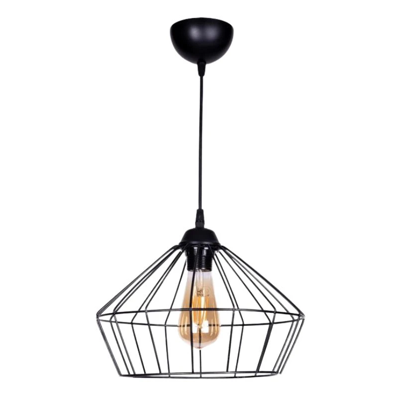 Barrie Megapap E27  metallic ceiling light in black color Ø30x65cm.