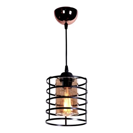 Belta Megapap E27 metallic ceiling light in black color 16x16x70cm.