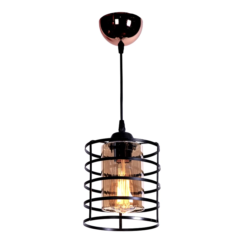Belta Megapap E27 metallic ceiling light in black color 16x16x70cm.