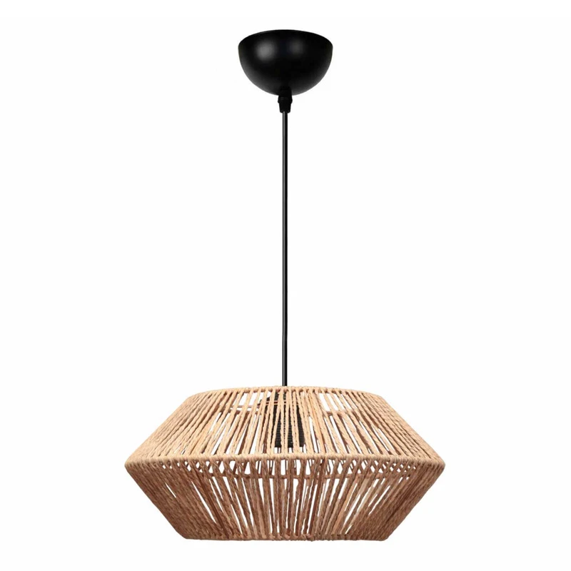 Castel Megapap E27 rope ceiling lamp in natural color Ø32x70cm.