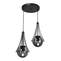 Chavi Megapap E27 metallic double-light ceiling light in black color 40x40x80cm. Chavi Megapap E27 metallic double-light ceiling light in black color 40x40x80cm.