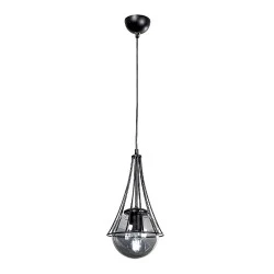 Chavi Megapap E27 metallic single-light ceiling light in black color 18x18x75cm. Chavi Megapap E27 metallic single-light ceiling light in black color 18x18x75cm.