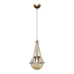 Chavi Megapap E27 metallic single-light ceiling light in golden color 18x18x75cm. Chavi Megapap E27 metallic single-light ceiling light in golden color 18x18x75cm.
