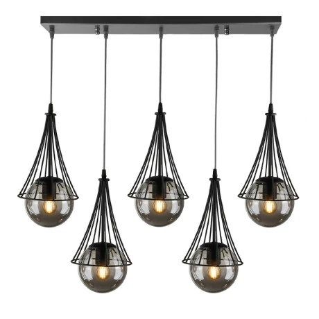 Chavi Megapap E27 metallic five-light ceiling light in black color 80x10x90cm.