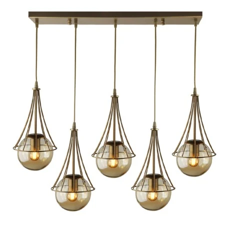 Chavi Megapap E27 metallic five-light ceiling light in gold color 80x10x90cm.