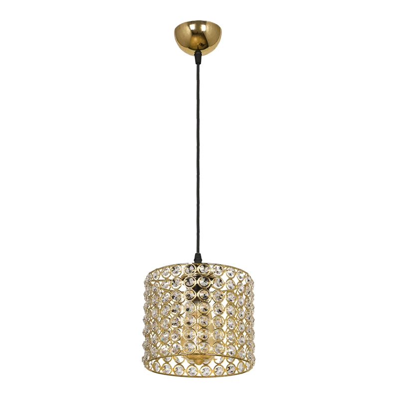 Deha Megapap E27 metal - glass single-light ceiling light in gold color 18x18x65cm.