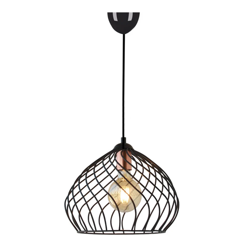Dennis Megapap metallic ceiling lamp in black color 21x30x70cm.