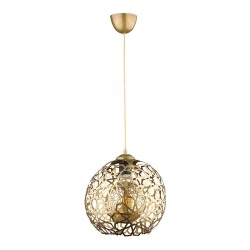 Dominico Megapap E27 metal single-light ceiling light in gold color 24x24x70cm. Dominico Megapap E27 metal single-light ceiling light in gold color 24x24x70cm.