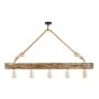 Erebos Megapap E27 wooden five lights ceiling lamp in natural color 100x7x53cm.