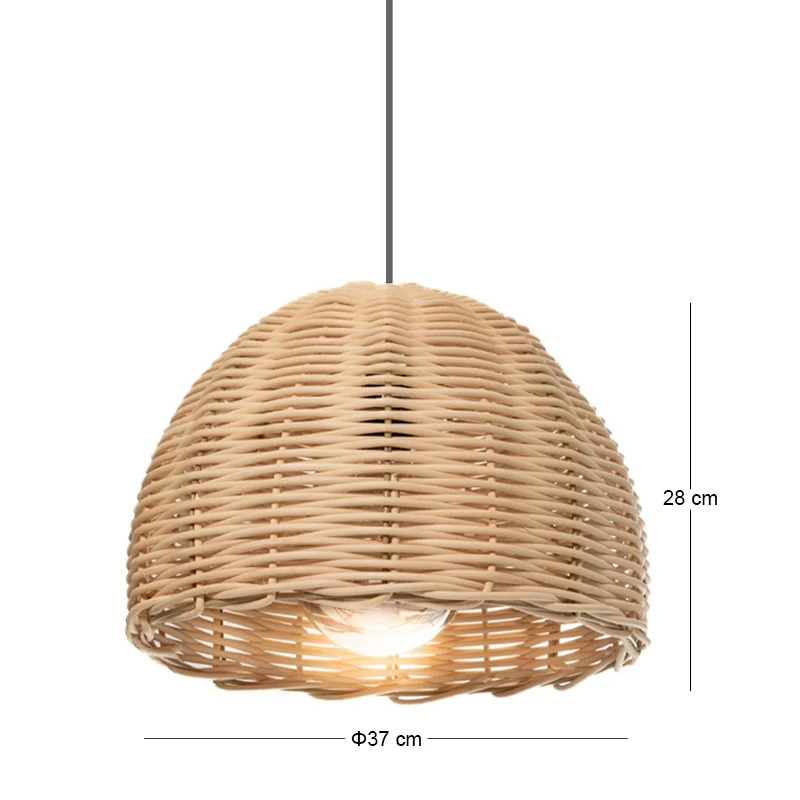 NATURAL RATTAN CEILING LAMP D37Χ28CM