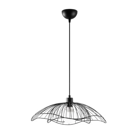 Farac Megapap E27 metallic ceiling lamp in black color Ø50x31/111cm.