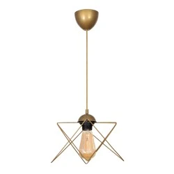 Faven Megapap E27 metallic single-light ceiling light in gold color 17x17x70cm. Faven Megapap E27 metallic single-light ceiling light in gold color 17x17x70cm.