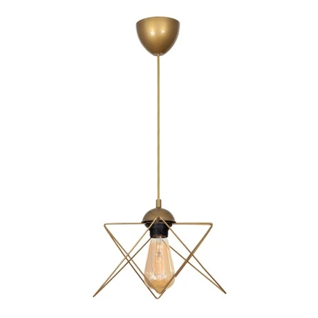 Faven Megapap E27 metallic single-light ceiling light in gold color 17x17x70cm.