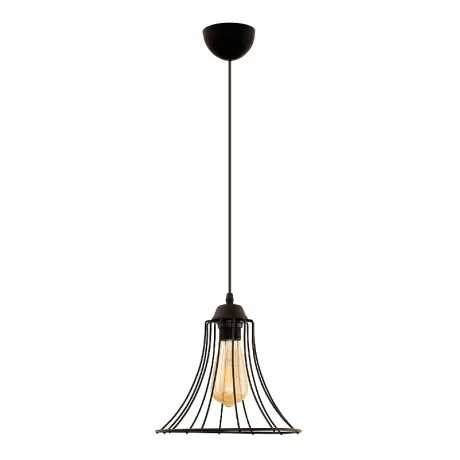Gerel Megapap E27 metallic single-light ceiling light in black color 24x24x70cm.