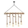 Giza Megapap E27 wooden six lights ceiling lamp in natural color 80x8x90cm.