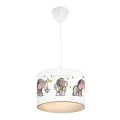 Goofy Megapap fabric ceiling lamp with cute little elephants 24x22x70cm.