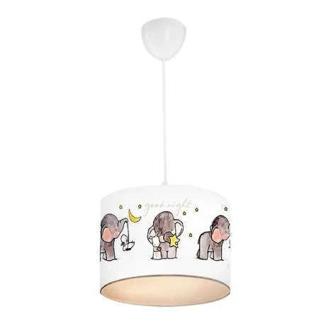 Goofy Megapap fabric ceiling lamp with cute little elephants 24x22x70cm.