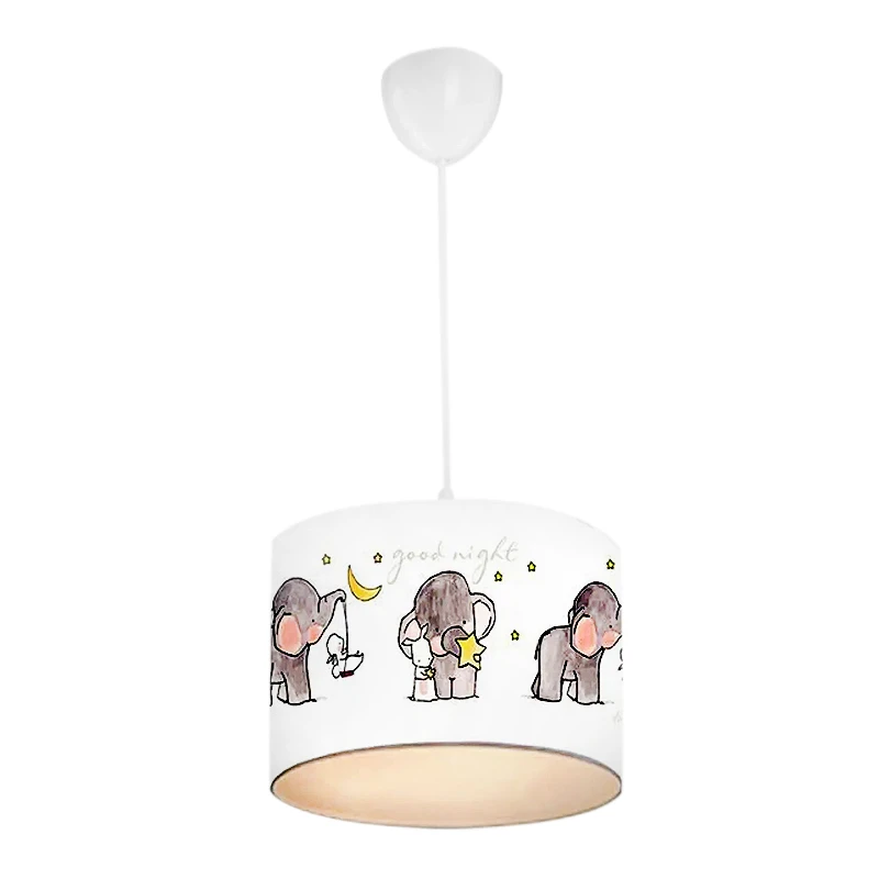 Goofy Megapap fabric ceiling lamp with cute little elephants 24x22x70cm.