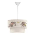 Goofy Megapap fabric ceiling lamp with little cheerful elephants 30x20x70cm.