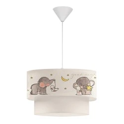Goofy Megapap fabric ceiling lamp with little cheerful elephants 30x20x70cm. Goofy Megapap fabric ceiling lamp with little cheerful elephants 30x20x70cm.