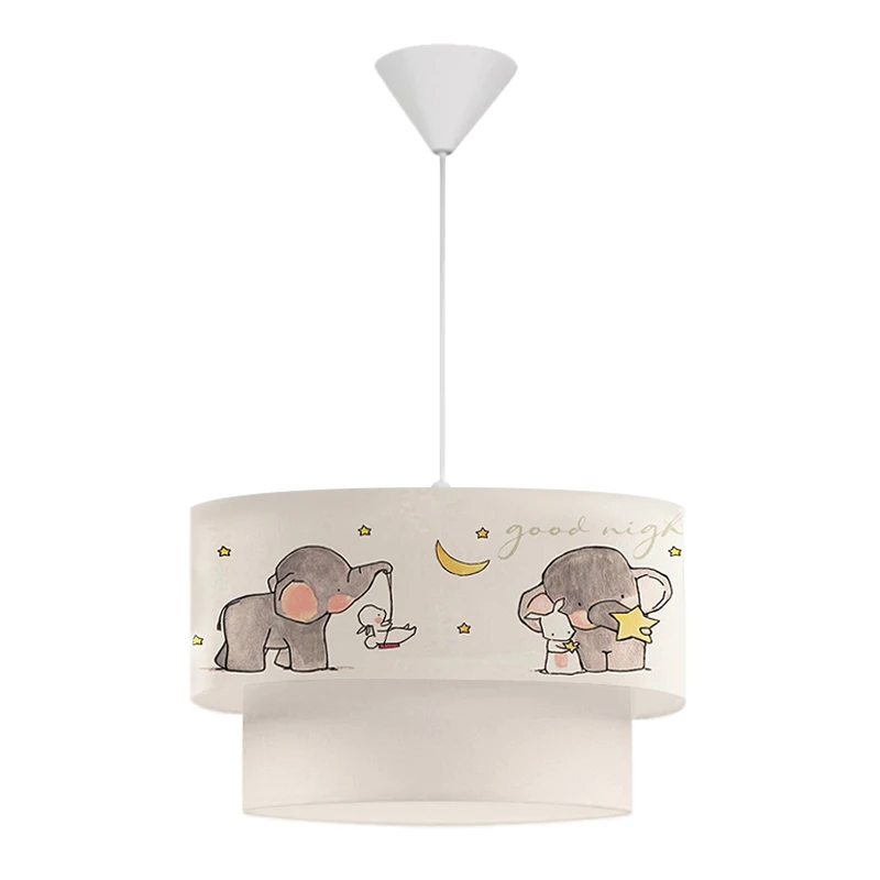 Goofy Megapap fabric ceiling lamp with little cheerful elephants 30x20x70cm.