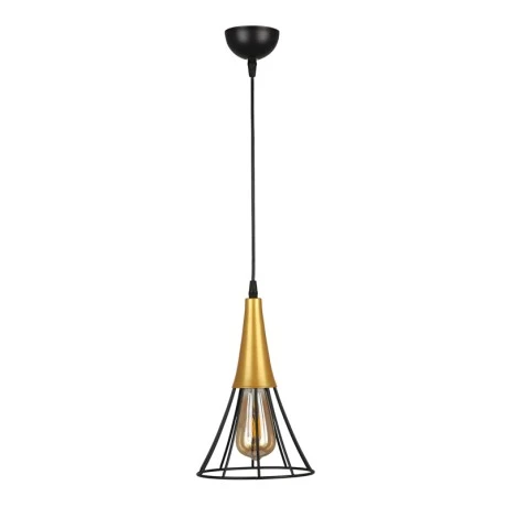 Havana Megapap E27 metallic single-light ceiling light in black - gold color 18x18x72cm.
