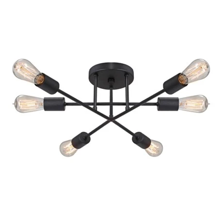 Helga Megapap E27 metallic ceiling lamp in black color 50x12x20cm