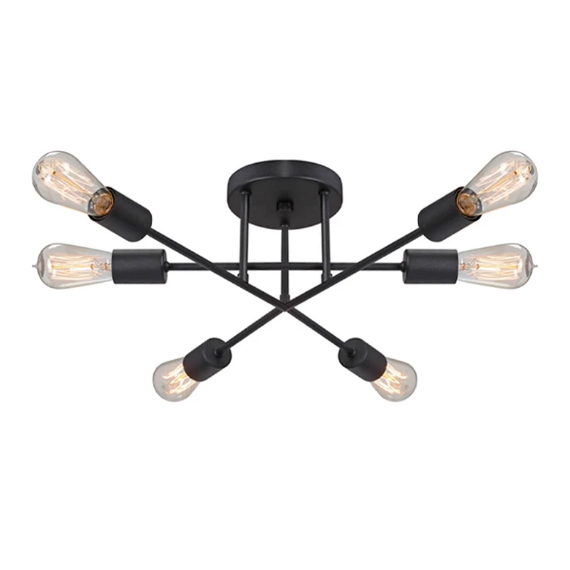 Helga Megapap E27 metallic ceiling lamp in black color 50x12x20cm