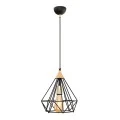 Hideki Megapap E27 metallic single-light ceiling light in black color 22x22x80cm.