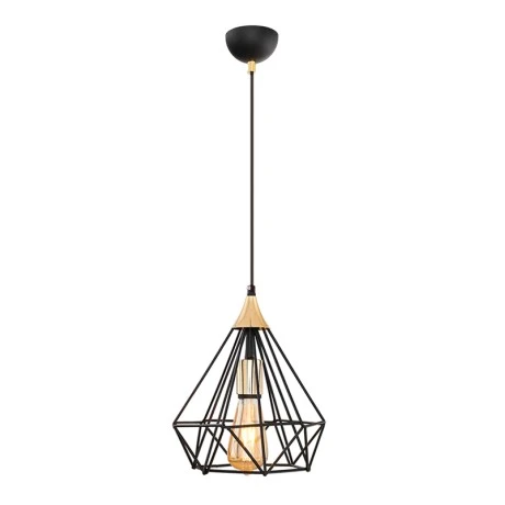 Hideki Megapap E27 metallic single-light ceiling light in black color 22x22x80cm.