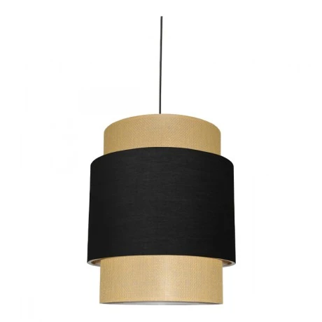Holdon Megapap Ε27 fabric ceiling light in beige/black color 30x30x70cm