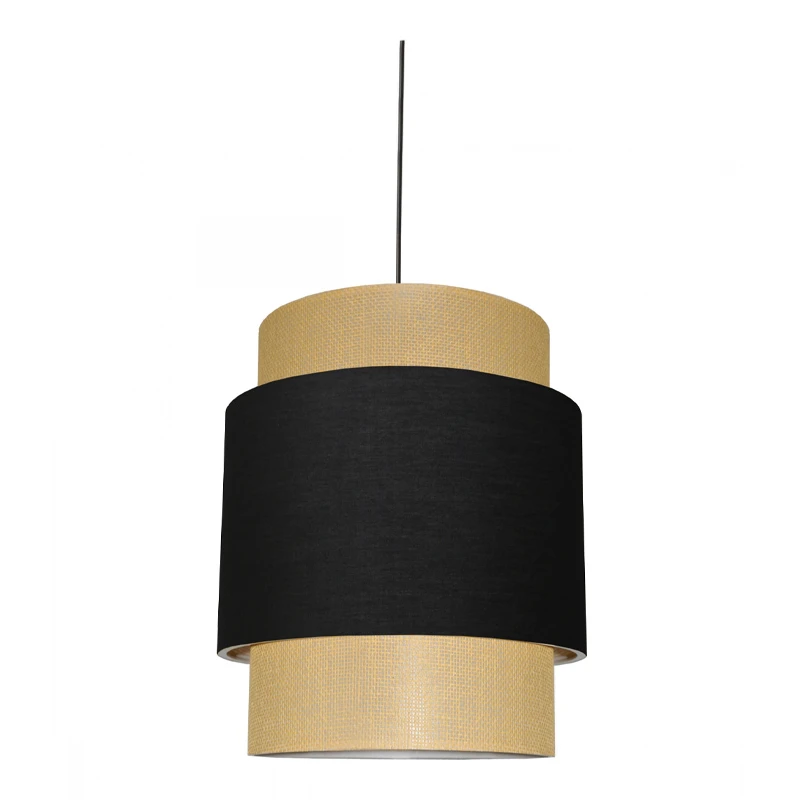 Holdon Megapap Ε27 fabric ceiling light in beige/black color 30x30x70cm