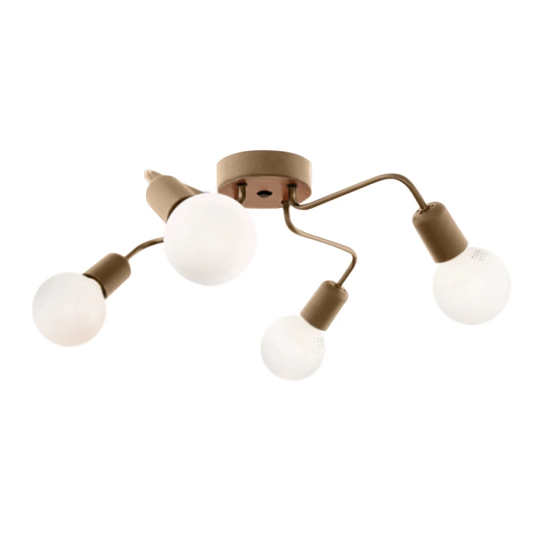 Horus Megapap E27 metallic four-light ceiling light in gold color 48x48x10cm.