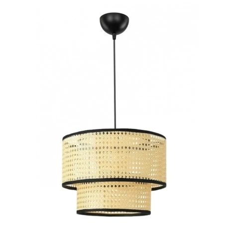Idaho Megapap E27 rattan ceiling lamp in natural color Φ30x90cm.