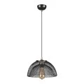 Iris Megapap E27 metallic single-light ceiling light in black color 25x25x70cm.