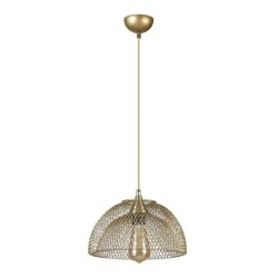 Iris Megapap E27 metallic single-light ceiling light in gold color 25x25x70cm. Iris Megapap E27 metallic single-light ceiling light in gold color 25x25x70cm.