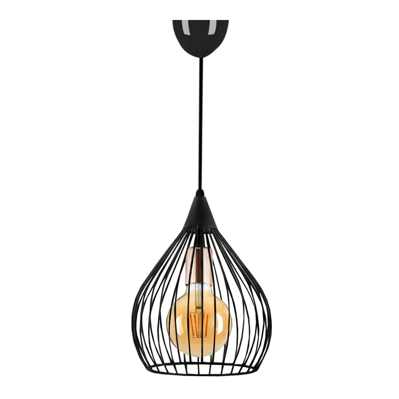 Koert Megapap metallic ceiling lamp in black color 25x30x70cm.