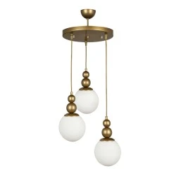 Latona Megapap metallic three-light ceiling light E27 in gold color 30x30x85cm. Latona Megapap metallic three-light ceiling light E27 in gold color 30x30x85cm.