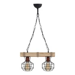 Lumenia Megapap wooden - metallic ceiling light in natural - black color 40x14x80cm.