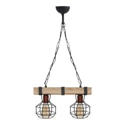 Lumenia Megapap wooden - metallic ceiling light in natural - black color 40x14x80cm. Lumenia Megapap wooden - metallic ceiling light in natural - black color 40x14x80cm.