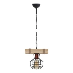 Lumenia Megapap wooden - metallic ceiling light in natural - black color 25x14x80cm. Lumenia Megapap wooden - metallic ceiling light in natural - black color 25x14x80cm.