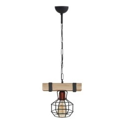 Lumenia Megapap wooden - metallic ceiling light in natural - black color 25x14x80cm. Lumenia Megapap wooden - metallic ceiling light in natural - black color 25x14x80cm.