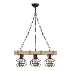 Lumenia Megapap wooden - metallic ceiling light in natural - black color 50x14x80cm. Lumenia Megapap wooden - metallic ceiling light in natural - black color 50x14x80cm.