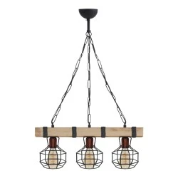 Lumenia Megapap wooden - metallic ceiling light in natural - black color 50x14x80cm. Lumenia Megapap wooden - metallic ceiling light in natural - black color 50x14x80cm.