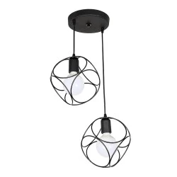 Lusita Megapap E27 metallic double-light ceiling light in black color 35x35x70cm. Lusita Megapap E27 metallic double-light ceiling light in black color 35x35x70cm.