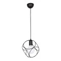 Lusita Megapap E27 metallic single-light ceiling light in black color 20x20x70cm.