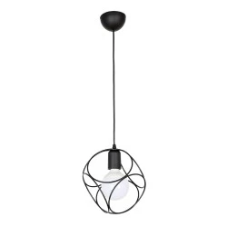 Lusita Megapap E27 metallic single-light ceiling light in black color 20x20x70cm. Lusita Megapap E27 metallic single-light ceiling light in black color 20x20x70cm.