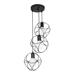 Lusita Megapap E27 metallic three-light ceiling light in black color 35x35x90cm. Lusita Megapap E27 metallic three-light ceiling light in black color 35x35x90cm.